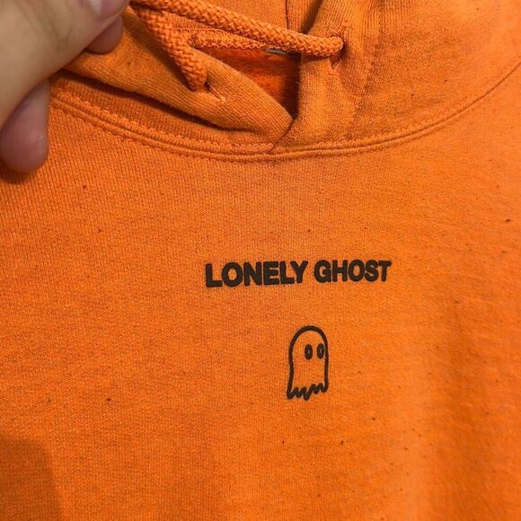 Lonely Ghost Mens Orange Text Me When You Get Home Pullover Hoodie Size Large - Picture 5 of 7